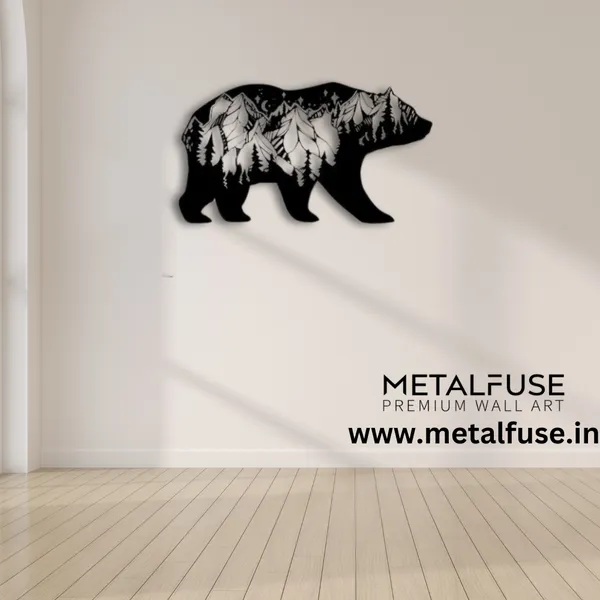 Metal_Wall_Art_for_Home_Decoration__|_3D_Look_Bear__|_Black