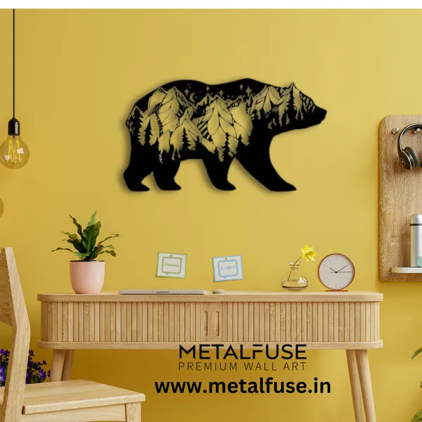 Metal_Wall_Art_for_Home_Decoration__|_3D_Look_Bear__|_Black