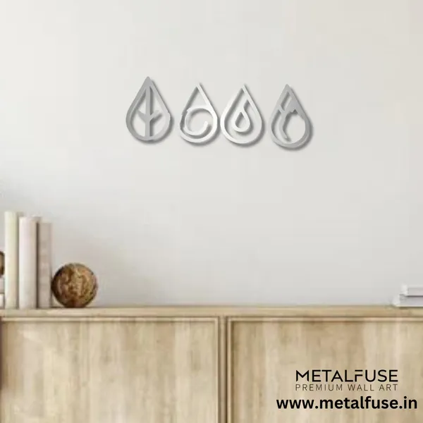 Metal_Wall_Art_for_Home_Decoration__|_Four_Elements_Drops_|_Silver