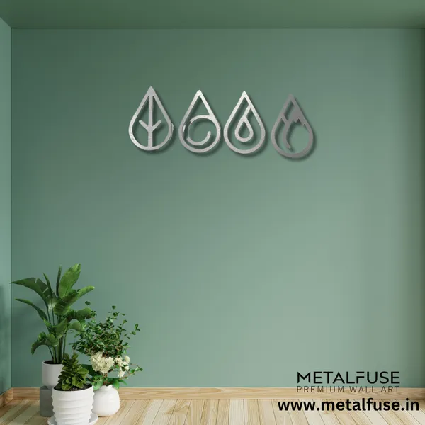 Metal_Wall_Art_for_Home_Decoration__|_Four_Elements_Drops_|_Silver