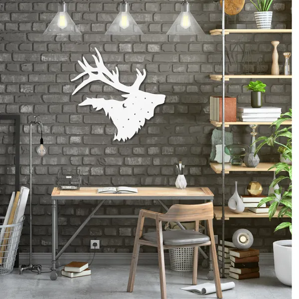 Metal_Wall_Art_for_Home_Decoration__|_Bull_Elk__|_White