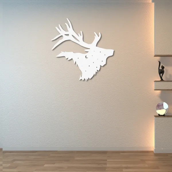 Metal_Wall_Art_for_Home_Decoration__|_Bull_Elk__|_White