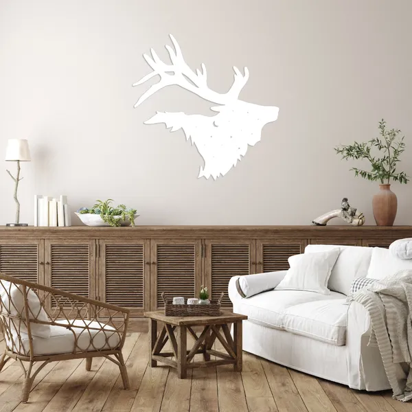 Metal_Wall_Art_for_Home_Decoration__|_Bull_Elk__|_White