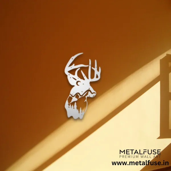 Metal_Wall_Art_for_Home_Decoration__|_Deer_Mountain_View__|_Silver