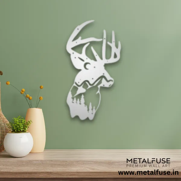 Metal_Wall_Art_for_Home_Decoration__|_Deer_Mountain_View__|_Silver