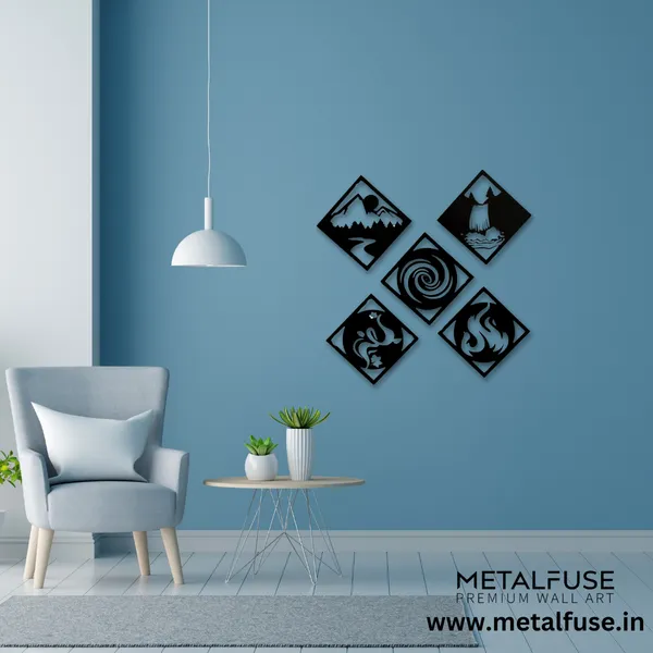 Wooden_Wall_Art_for_Home_Decoration__|_Five_Elements__|_Black