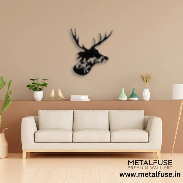 Wooden_Wall_Art_for_Home_Decoration__|_Deer_Head_Design__|_Black