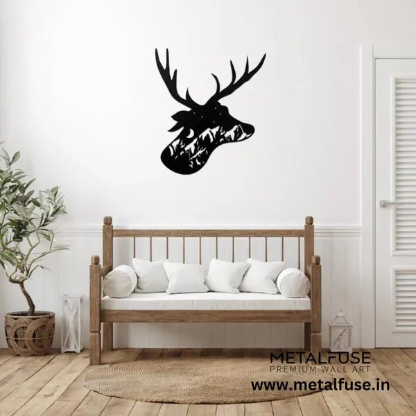 Wooden_Wall_Art_for_Home_Decoration__|_Deer_Head_Design__|_Black