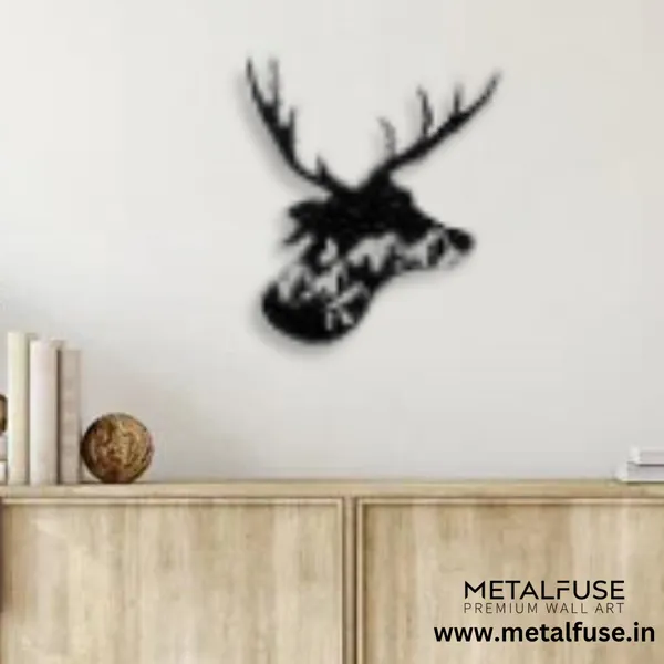 Wooden_Wall_Art_for_Home_Decoration__|_Deer_Head_Design__|_Black