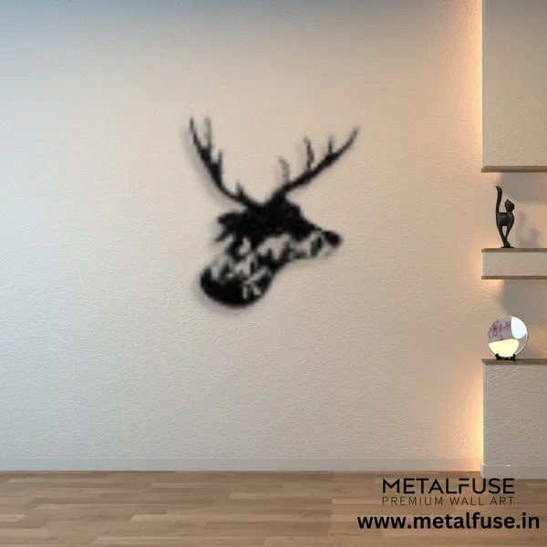 Wooden_Wall_Art_for_Home_Decoration__|_Deer_Head_Design__|_Black