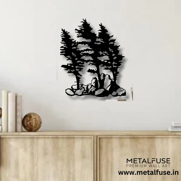 Wooden_Wall_Art_for_Home_Decoration__|_Windy_Pines__|_Black