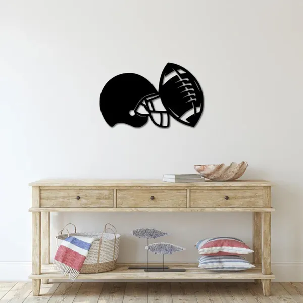 Wooden_Wall_Art_for_Home_Decoration__|_Football_Helmet__|_Black