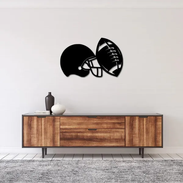 Wooden_Wall_Art_for_Home_Decoration__|_Football_Helmet__|_Black