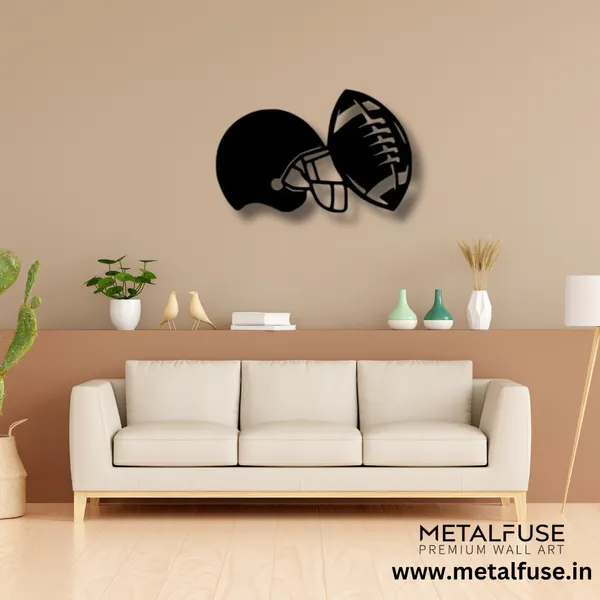 Wooden_Wall_Art_for_Home_Decoration__|_Football_Helmet__|_Black