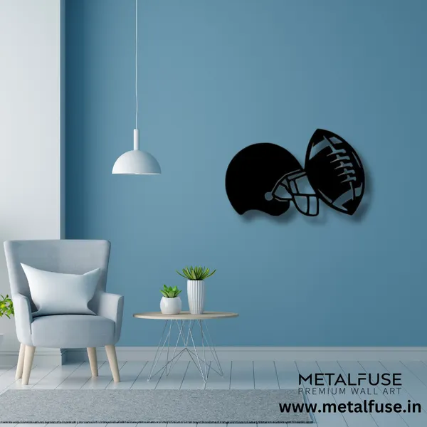 Wooden_Wall_Art_for_Home_Decoration__|_Football_Helmet__|_Black