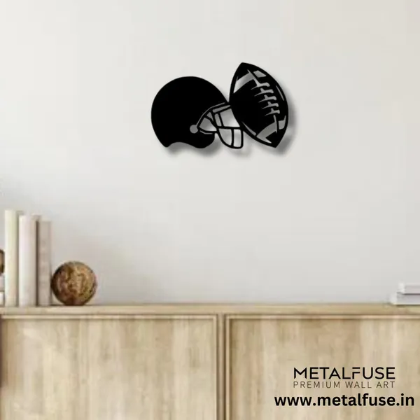 Wooden_Wall_Art_for_Home_Decoration__|_Football_Helmet__|_Black