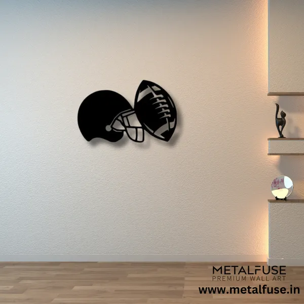 Wooden_Wall_Art_for_Home_Decoration__|_Football_Helmet__|_Black