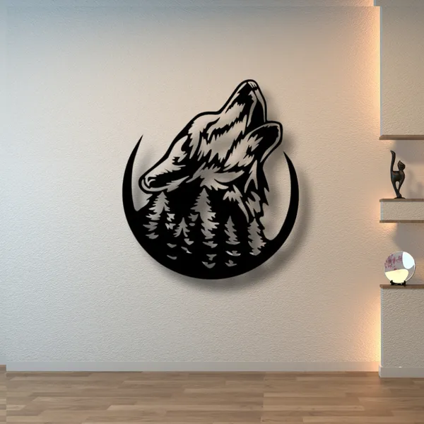 Black_Howling_Wolf_-_Wood_Wall_Art