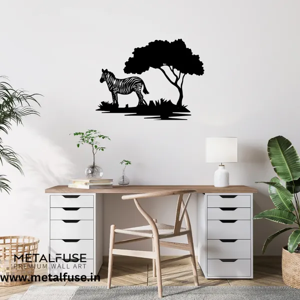Metal_Wall_Art_for_Home_Decoration__|_Zebra_Tree__|_Black