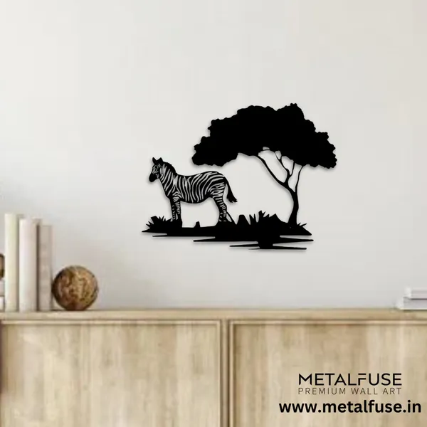 Metal_Wall_Art_for_Home_Decoration__|_Zebra_Tree__|_Black