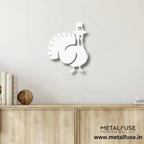 Metal_Wall_Art_for_Home_Decoration__|_Thanksgiving_Turkey__|_White