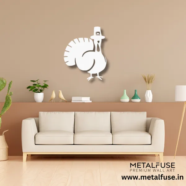 Metal_Wall_Art_for_Home_Decoration__|_Thanksgiving_Turkey__|_White