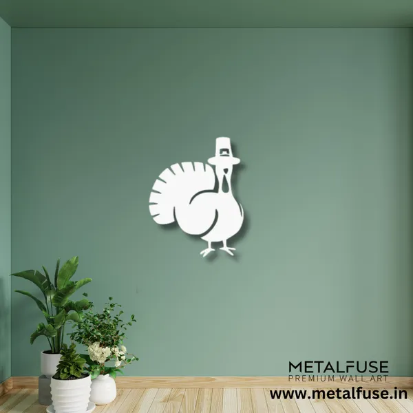 Metal_Wall_Art_for_Home_Decoration__|_Thanksgiving_Turkey__|_White