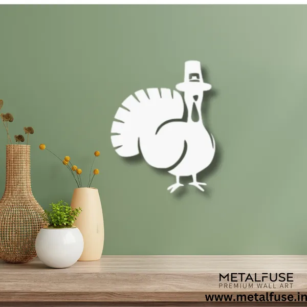 Metal_Wall_Art_for_Home_Decoration__|_Thanksgiving_Turkey__|_White