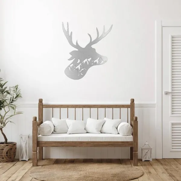 Metal_Wall_Art_for_Home_Decoration__|_Deer_Head_Design__|_Silver