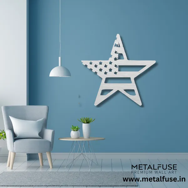 Metal_Wall_Art_for_Home_Decoration__|_American_Flag_Star__|_Silver