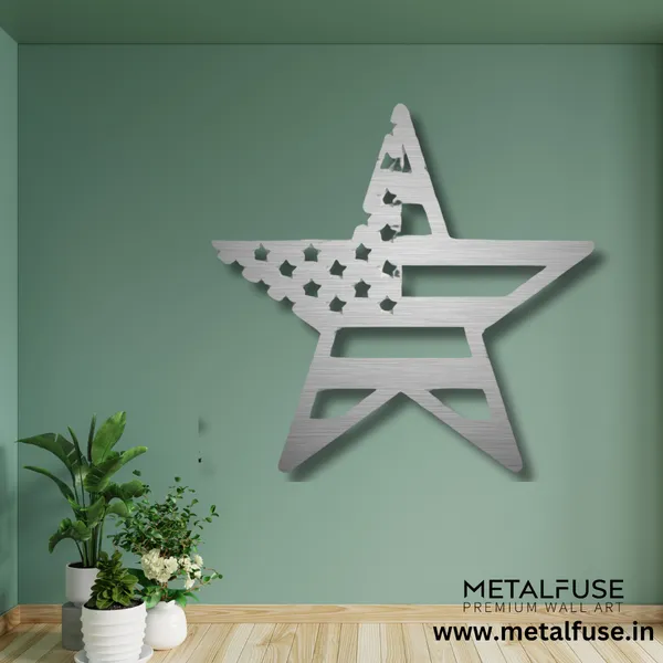 Metal_Wall_Art_for_Home_Decoration__|_American_Flag_Star__|_Silver