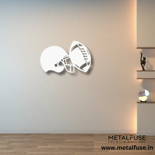 Metal_Wall_Art_for_Home_Decoration__|_Football_Helmet__|_White