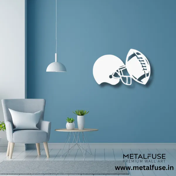 Metal_Wall_Art_for_Home_Decoration__|_Football_Helmet__|_White