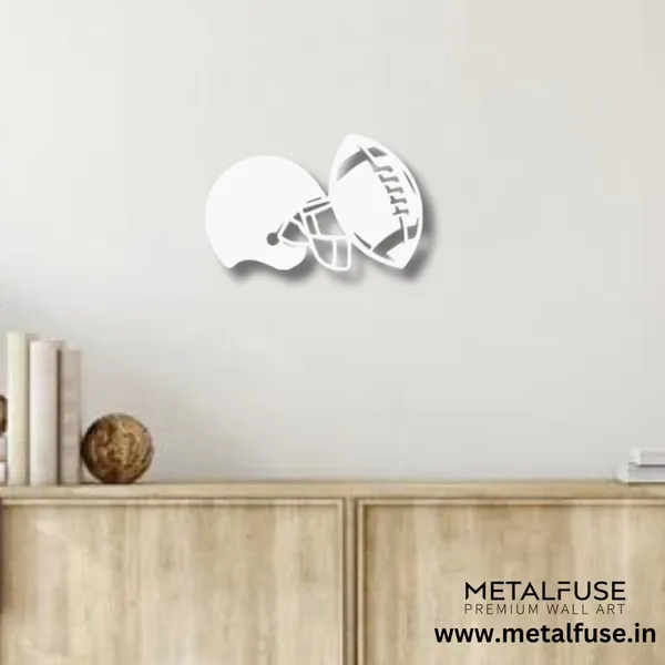 Metal_Wall_Art_for_Home_Decoration__|_Football_Helmet__|_White