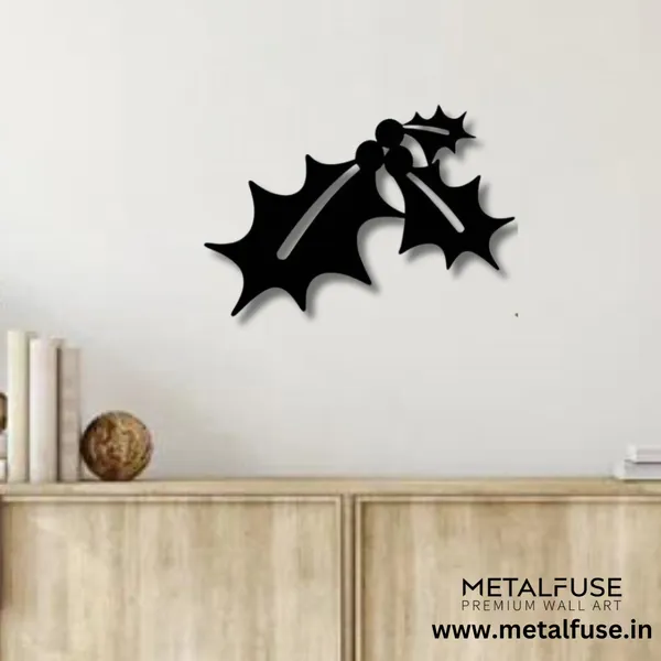 Metal_Wall_Art_for_Home_Decoration__|_Mistletoe__|_Black