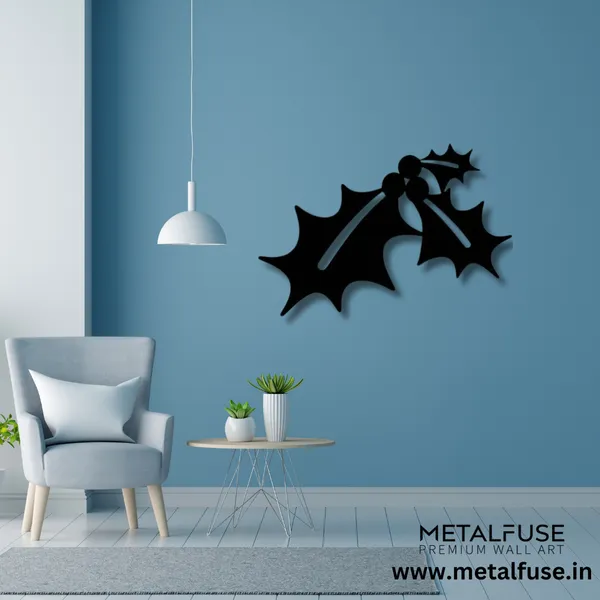 Metal_Wall_Art_for_Home_Decoration__|_Mistletoe__|_Black