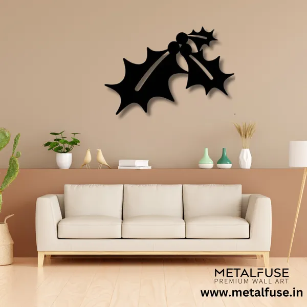 Metal_Wall_Art_for_Home_Decoration__|_Mistletoe__|_Black