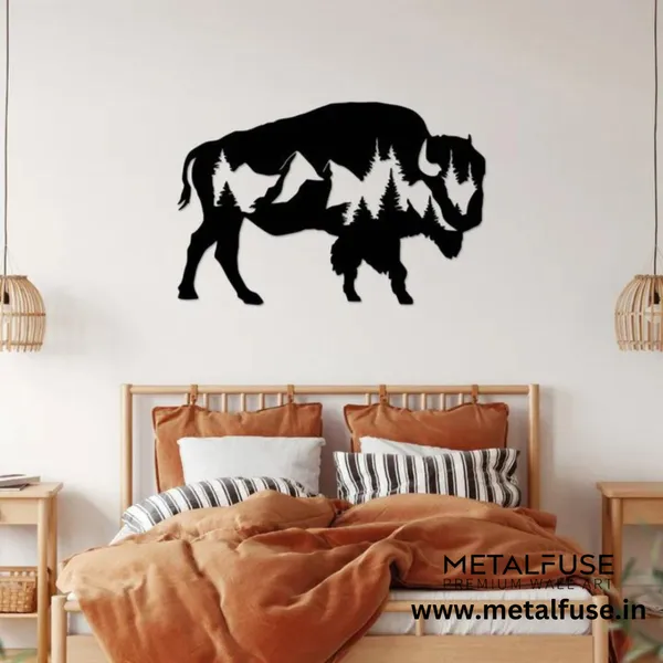 Metal_Wall_Art_for_Home_Decoration__|_Buffalo__|_Black