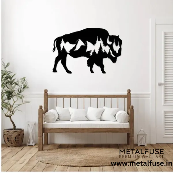 Metal_Wall_Art_for_Home_Decoration__|_Buffalo__|_Black
