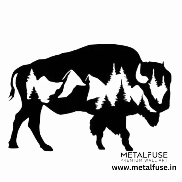 Metal_Wall_Art_for_Home_Decoration__|_Buffalo__|_Black