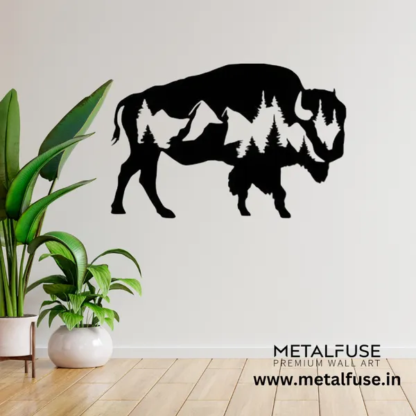 Metal_Wall_Art_for_Home_Decoration__|_Buffalo__|_Black