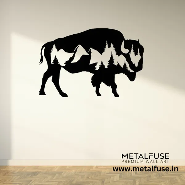 Metal_Wall_Art_for_Home_Decoration__|_Buffalo__|_Black