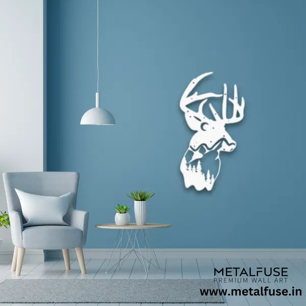 Metal_Wall_Art_for_Home_Decoration__|_Deer_Mountain_View__|_White