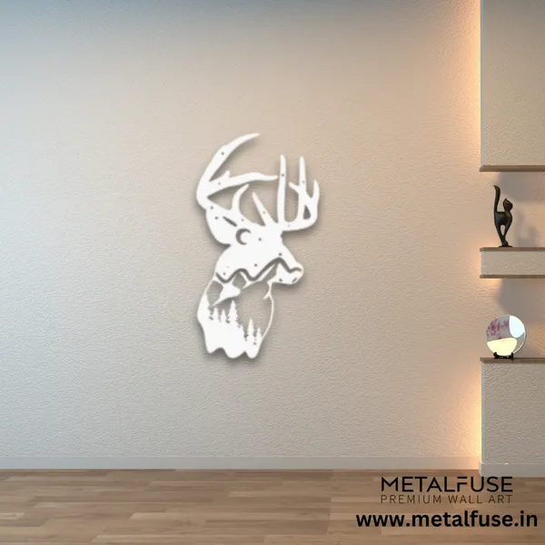 Metal_Wall_Art_for_Home_Decoration__|_Deer_Mountain_View__|_White