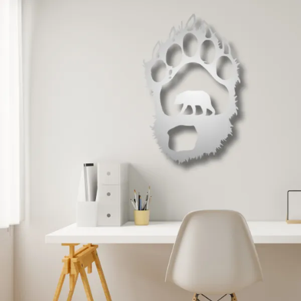 Metal_Wall_Art_for_Home_Decoration__|_Bear_Paw__|_Silver