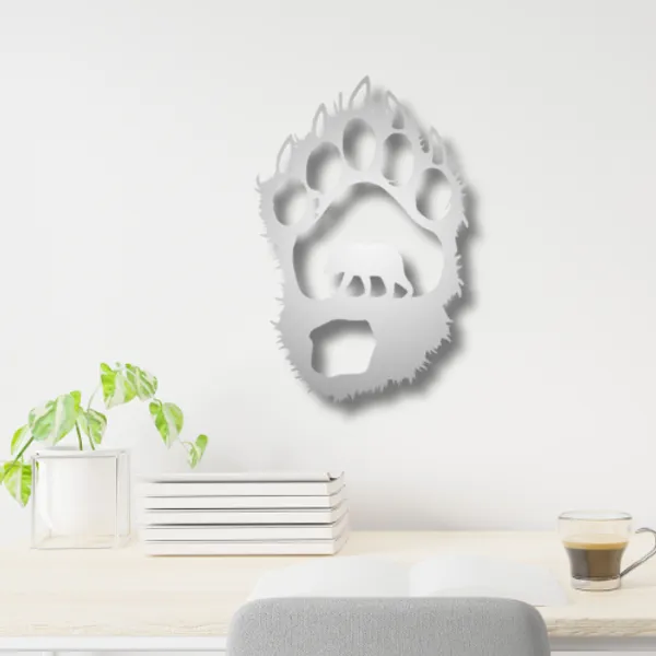Metal_Wall_Art_for_Home_Decoration__|_Bear_Paw__|_Silver