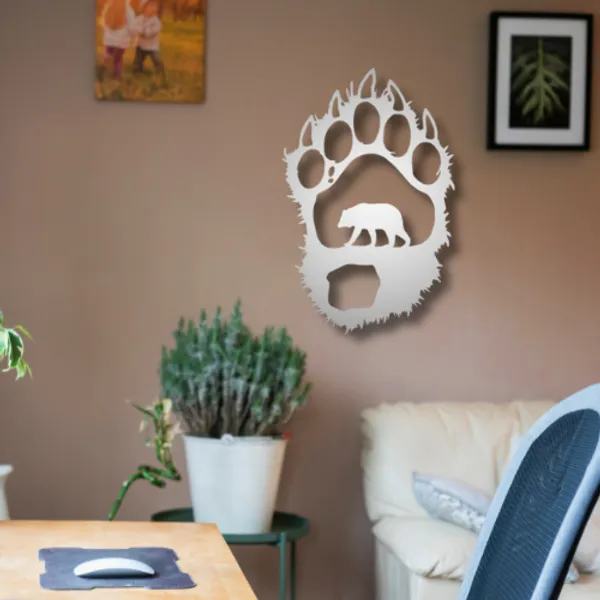 Metal_Wall_Art_for_Home_Decoration__|_Bear_Paw__|_Silver