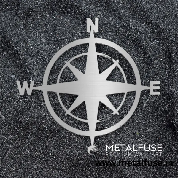 Metal_Wall_Art_for_Home_Decoration__|_Compass__|_Silver