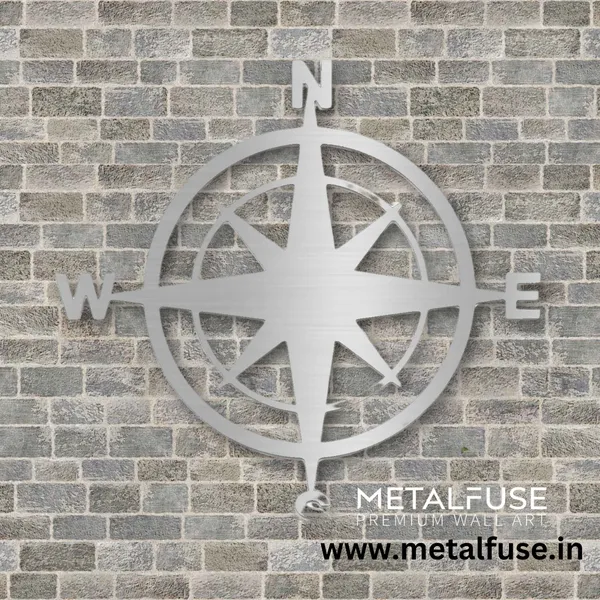Metal_Wall_Art_for_Home_Decoration__|_Compass__|_Silver