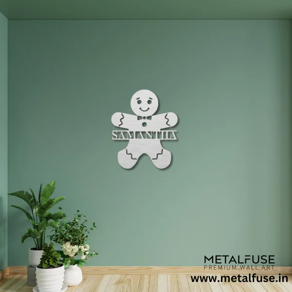 Metal_Wall_Art_for_Home_Decoration__|_Gingerbread_Man_Monogram__|_Silver